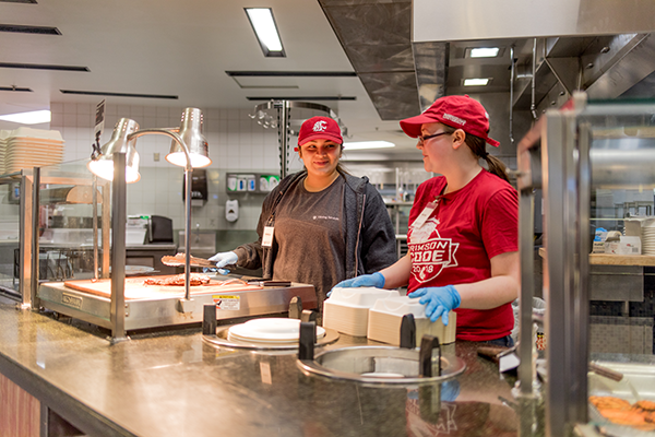 dining student staff serve food