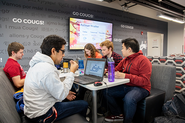 group of students studies in Chinook